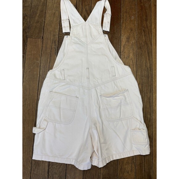 Vintage 90s Disney Mickey Unlimited Jerry Leigh White Bib Overall Shorts Embroid - Picture 8 of 8